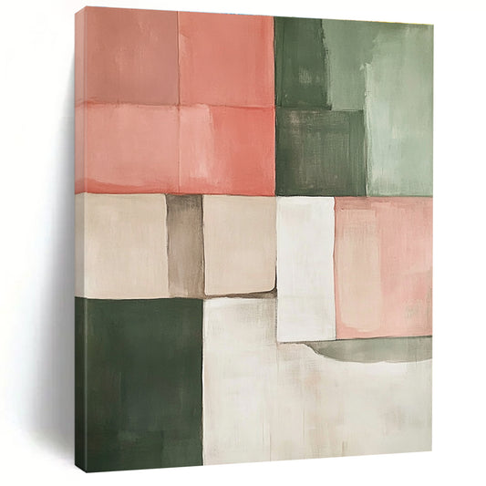 Pink and Green Geometric for Trendy Caf茅 & Modern Home Decor STSC243