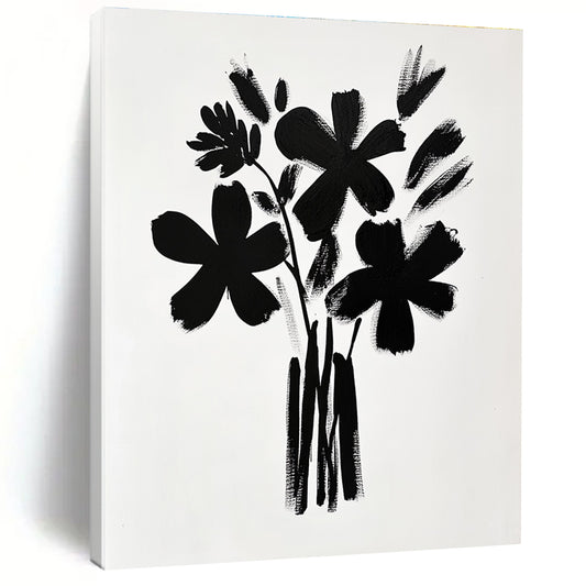 Black Abstract Flower Bouquet 2 for Minimalist Office & Contemporary Art Studio STSC925