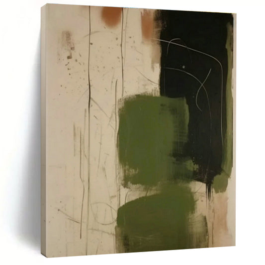 Olive - Black Abstract Art for Rustic Hunting Lodge & Modern Art Gallery DLZ0846