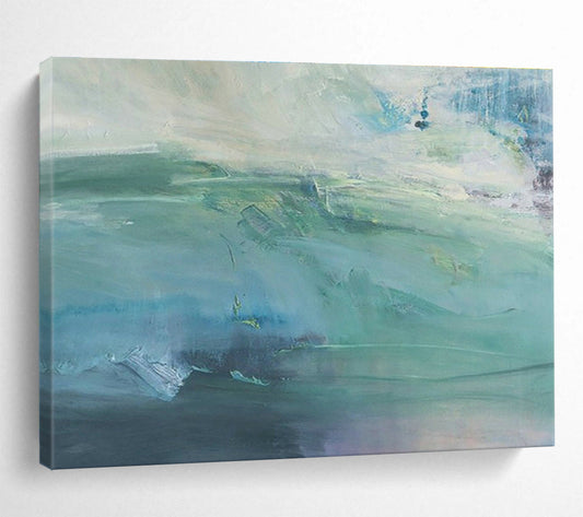 Green - Blue Water - Ripple Abstract Art for Nature - Inspired Study DLZ2801