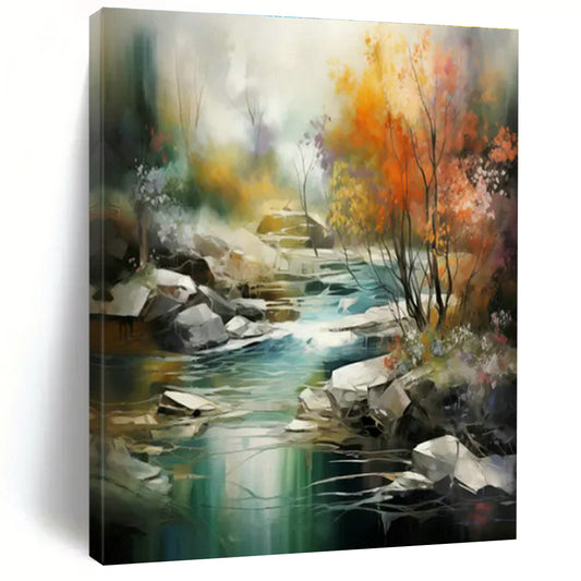 Landscape Oil Painting for Rustic Home Retreat & Nature - Themed Café DLZ1716