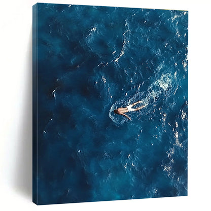 Man Swimming in Ocean Art for Beach Home Bathroom & Wellness Retreat Spa STSC1057