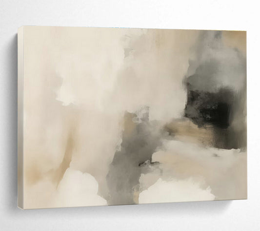 Soft Beige - Gray Abstract Art for Minimalist Bedroom Accents DLZ2623