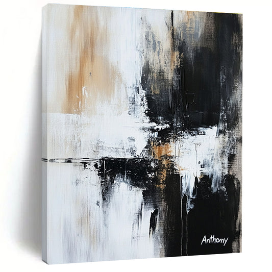 Monochromatic Abstract with Drips for Industrial - Chic Loft & Contemporary Art Gallery STSC741