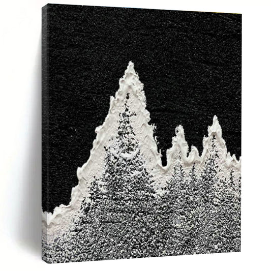 Black - White Snow Mountain Art for Minimalist Ski Lodge Common Areas DLZ0019