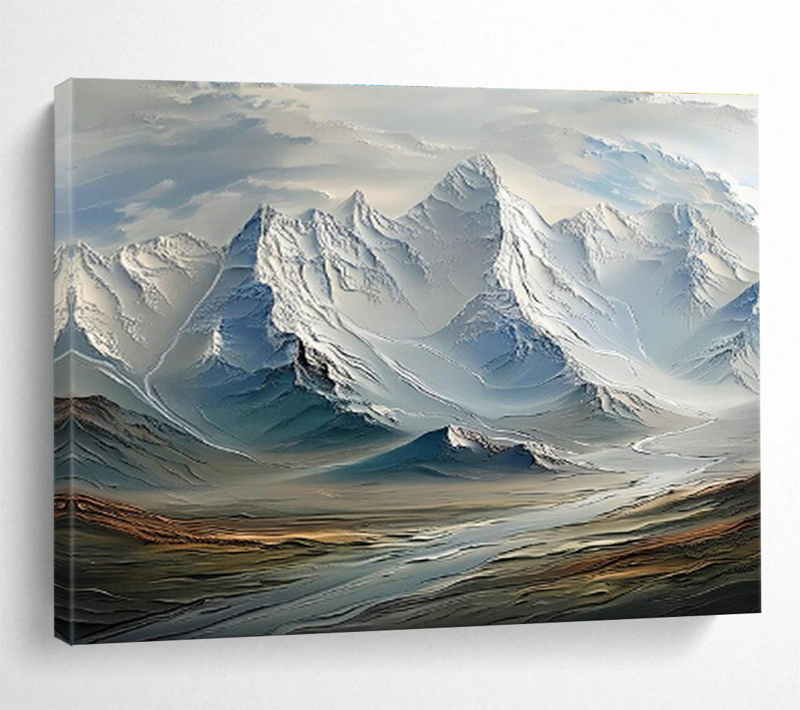 Snow - Capped Mountain Landscape Art for Alpine - Inspired Lodge DLZ2854