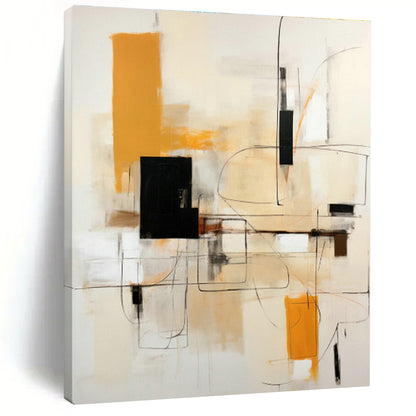 Warm Geometric Abstract Art for Cozy Living Room & Artisanal Bakery DLZ0612