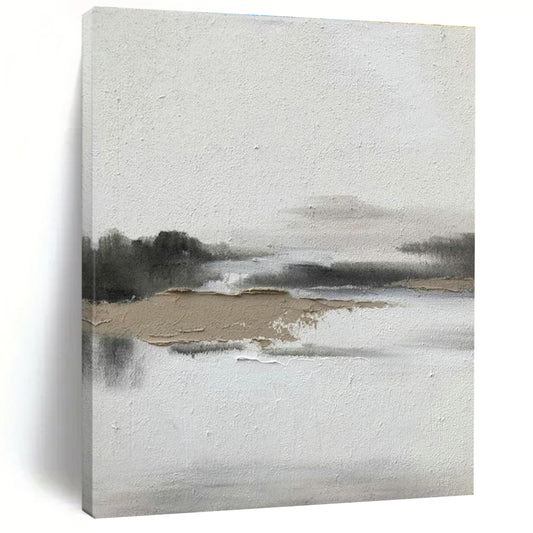 Misty Landscape Abstract Art for Luxury Spa & Meditation Space DLZ2372