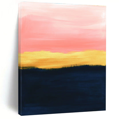 Pink and Gold Sunset Art for Coastal Home Living Area & Wellness Spa STSC1345