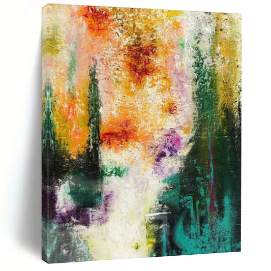 Colorful Floral - Inspired Abstract Art for Garden - Themed Restaurant Private Dining Rooms DLZ0007