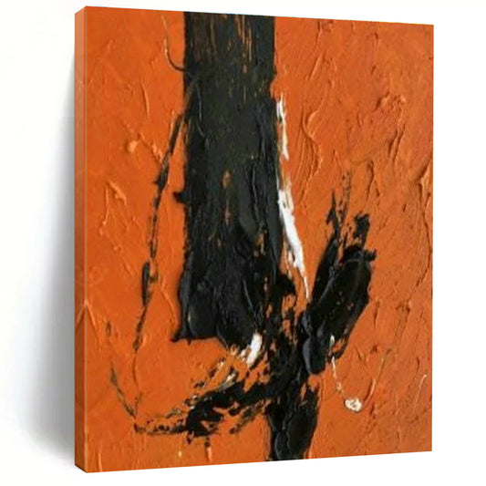 Bold Orange - Black Abstract Art for Industrial Loft & Art - Forward Bar DLZ1445