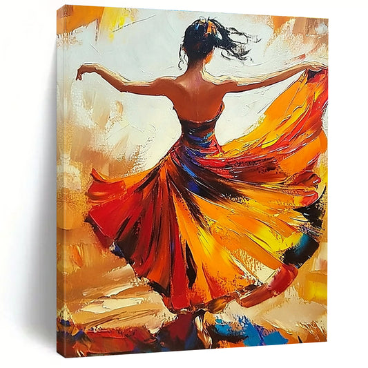 Dancing Woman in Colorful Dress for Dance Studio Performance Area & Vibrant Home Living Room STSC174