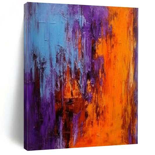 Purple - Orange Abstract Art for Trendy Nightclub & Bold Art Installation Space DLZ1929