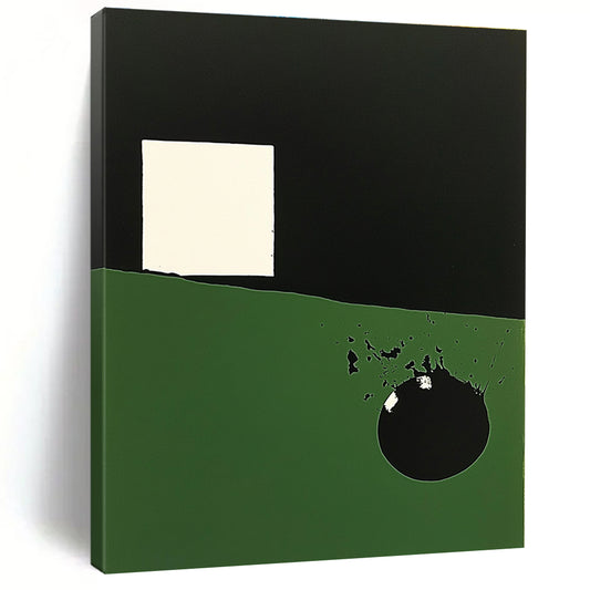 Green - Black Geometric Art for Modern Office Lobby & Contemporary Art Gallery STSC130