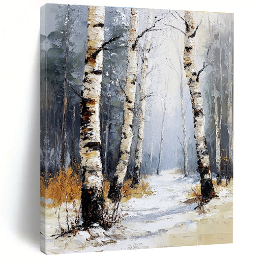 Winter Birch Forest for Cozy Cottage Living Room & Nature - Themed Spa STSC1271