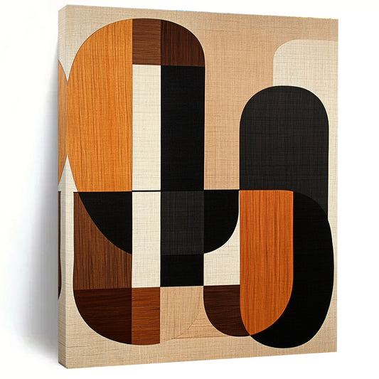 Wooden - Texture Geometric Shapes Art for Home Decor Store & Mid - Century Modern Living Room STSC1319