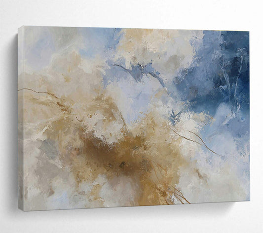 Blue - Brown Abstract Art for Nautical - Themed Restaurant Dining Areas DLZ2520