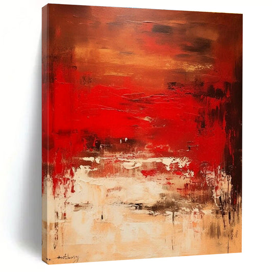 Deep Red Abstract Art for Theater Lounge & Luxury Home Bar DLZ1657