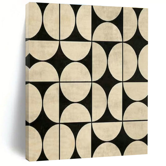 Black and White Geometric Pattern Art for Mid - Century Modern Home & Contemporary Design Studio DLZ1984