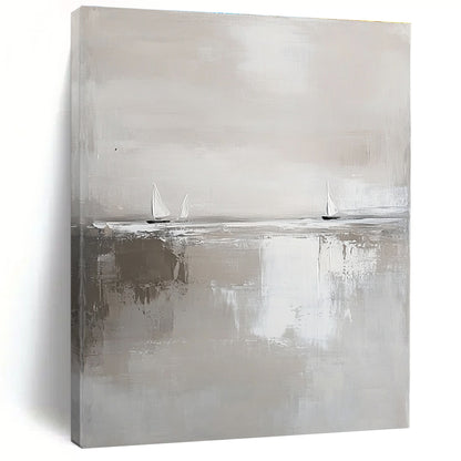 Minimalist Sailboats on Water for Nautical - Themed Home & Serene Lakeside Retreat STSC359