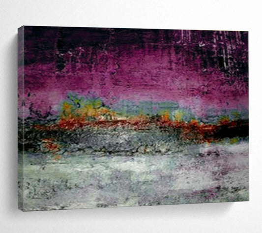 Purple - Toned Landscape Abstract Art for Artistic Bedroom DLZ2775