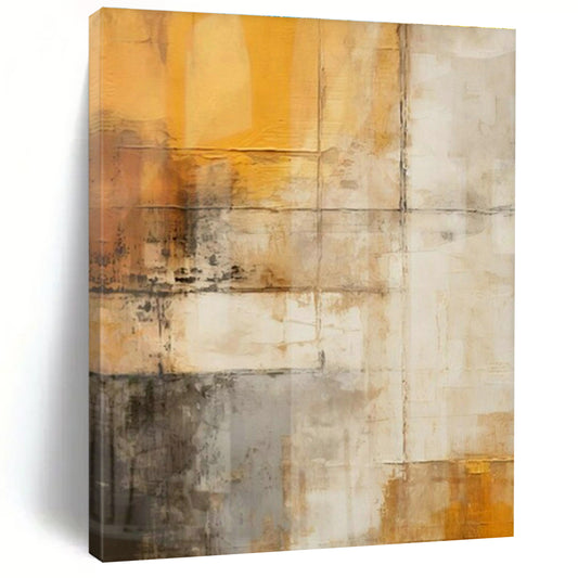 Repeated Yellow - Gray Abstract Art for Urban Art Café & Design - Focused Office DLZ1956