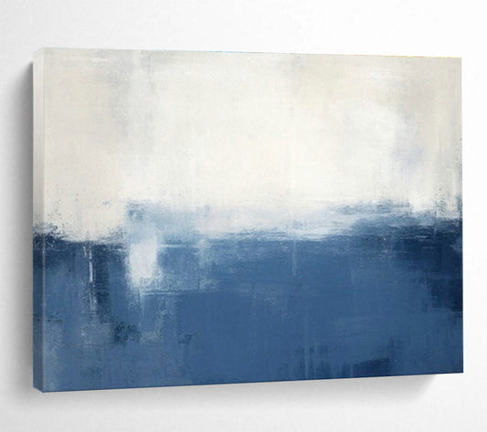 Blue - White Gradient Abstract Art for Coastal Home Bedroom Accents DLZ2650