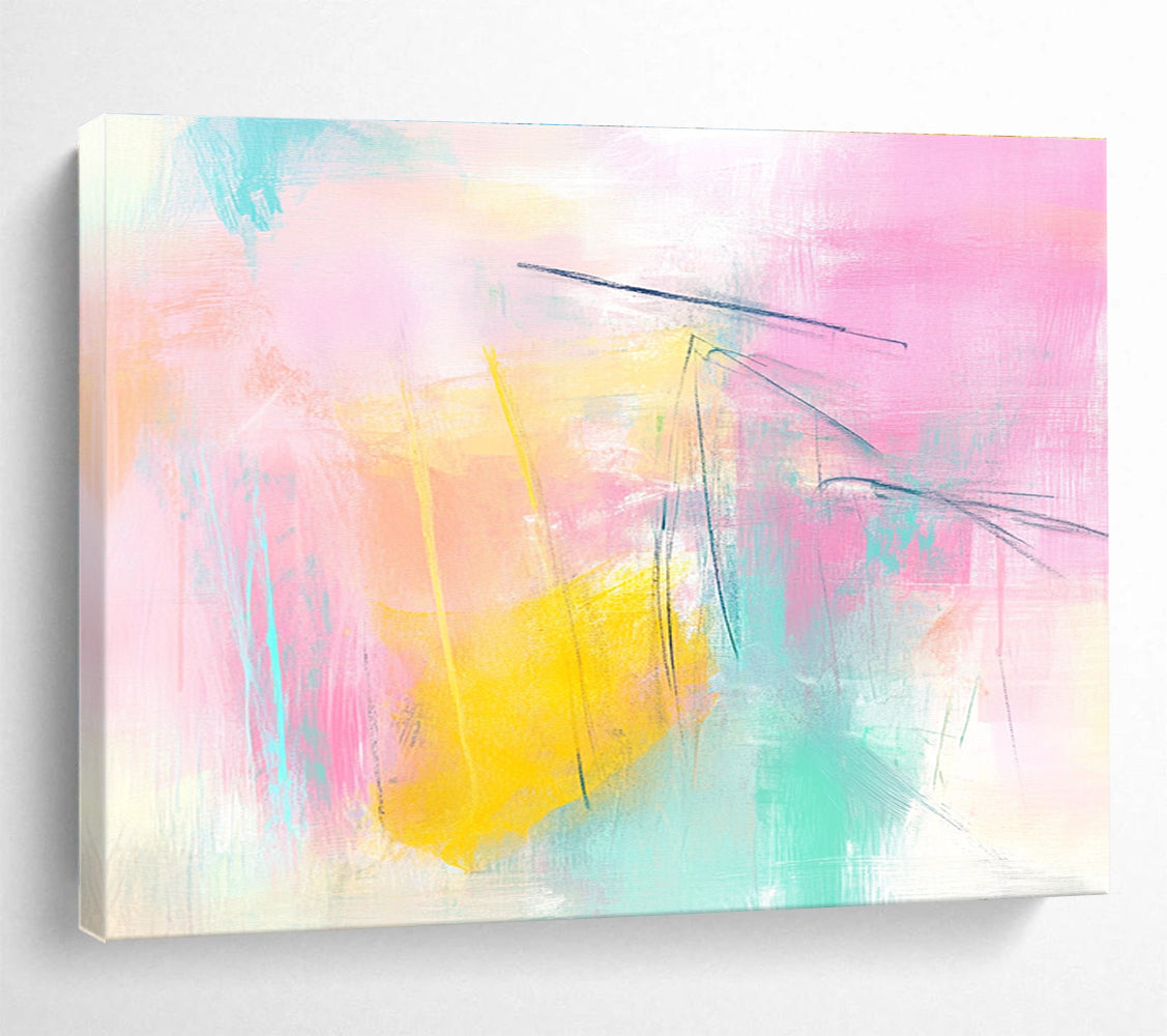 Pastel Colorful Abstract Art for Girls' Bedroom & Bohemian Café SC211