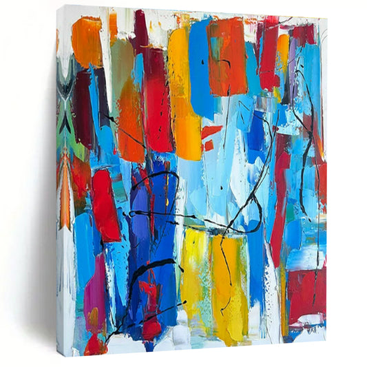 Colorful Abstract Strips Art for Art School Hall & Vibrant City Café DLZ1491