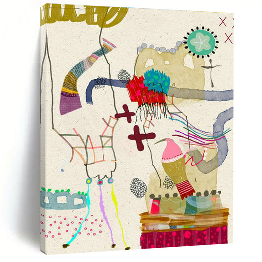 Whimsical Collage Art for Family - Friendly Restaurant Kids' Zones DLZ0174