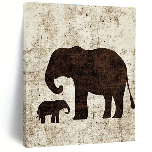 Elephant Silhouettes Art for Family Home & Wildlife Conservation Center STSC1095