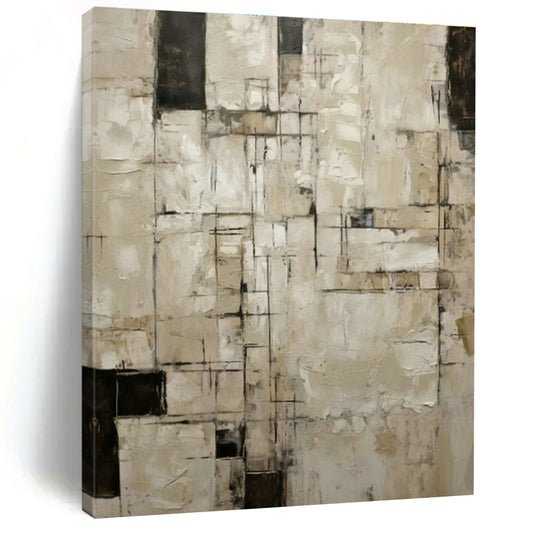Vintage - Grey Geometric Abstract Art for Industrial Loft & Retro - Inspired Café DLZ1322