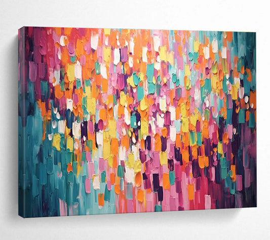 Pink - Orange Color Block Abstract Art for Spa Retreat Relaxation Rooms DLZ3252