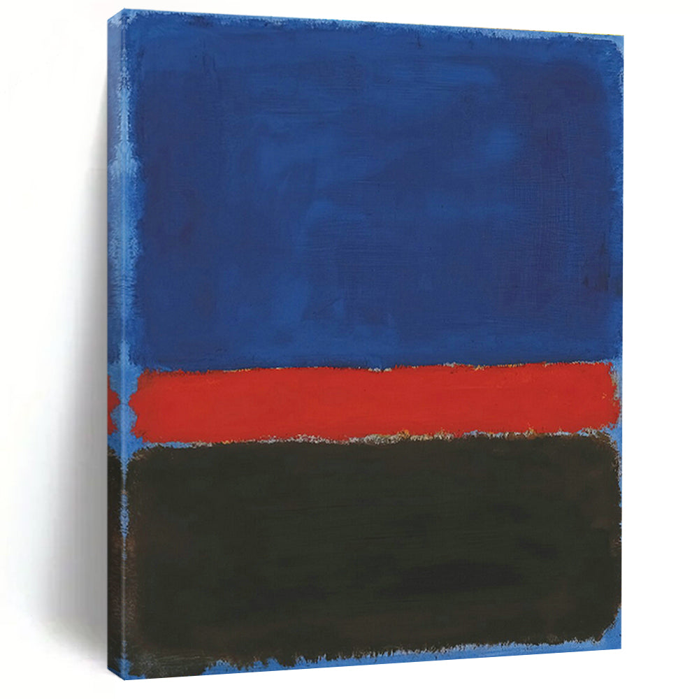 Blue - Red - Black Color Block Art for Living Room & Office DLZ0460