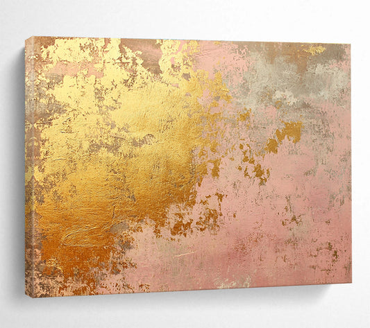 Pink & Gold Textured Art for Elegant Bedroom & Luxury Spa SC480