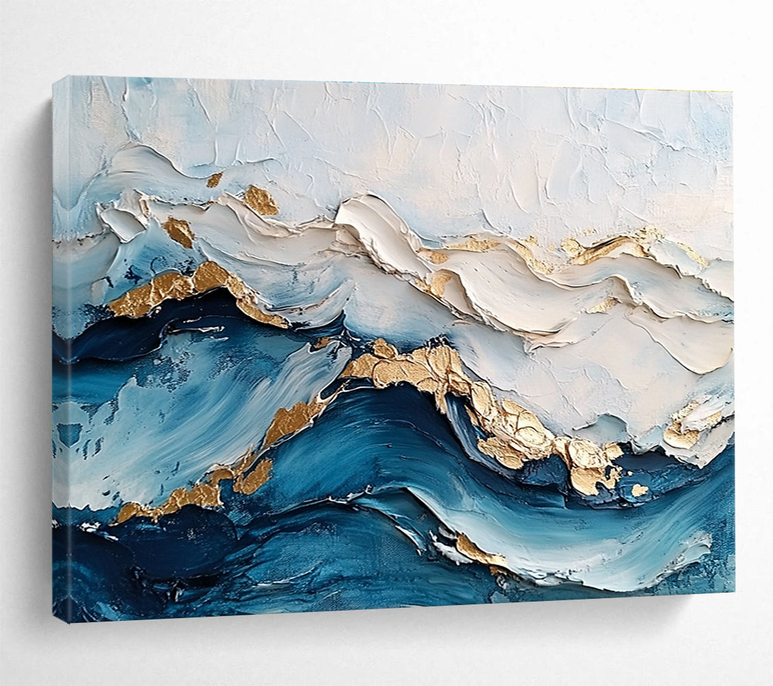 Minimalist Textured Wave Art for Scandinavian - Style Home & Calm Meditation Space SC102