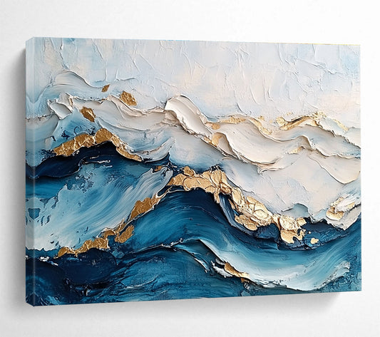 Minimalist Textured Wave Art for Scandinavian - Style Home & Calm Meditation Space SC102