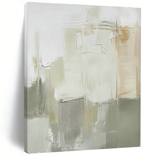 Beige - Gray Abstract Blocks Art for Neutral - Toned Café & Minimalist Study DLZ0713
