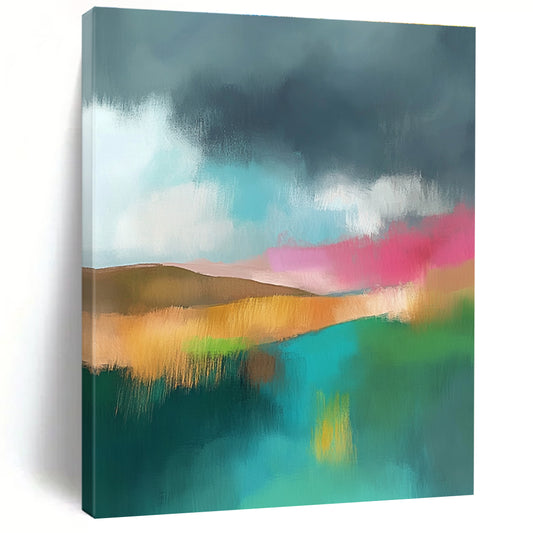 Vibrant Abstract Landscape Art for Rooftop Bar & Art Studio STSC087