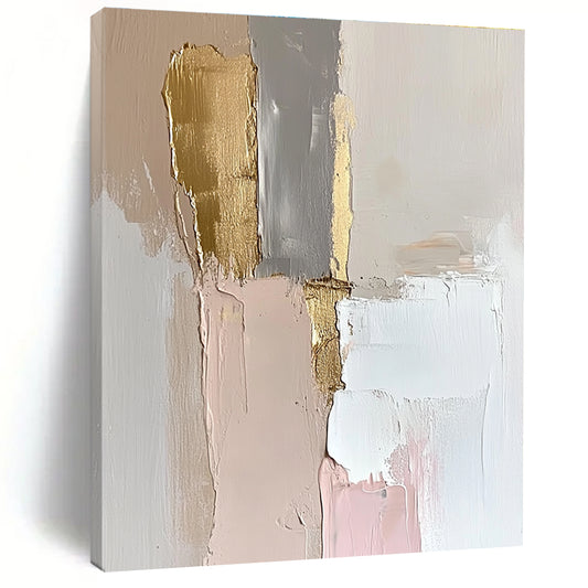 Minimalist Gold and Neutral Abstract Art for High - End Boutique Store & Contemporary Art Gallery Corridor STSC147