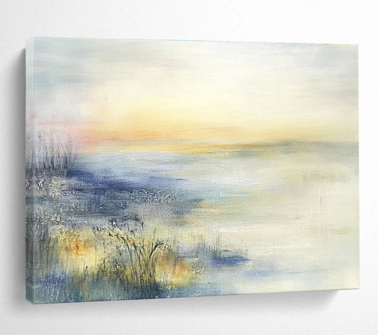 Soft Sunset Marsh Art for Serene Senior Living Community Common Area & Calm Meditation Garden Pavilion SC116