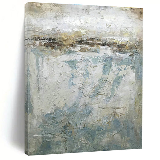 Light Brown - Blue Abstract Art for Bedroom & Dining Room DLZ0561