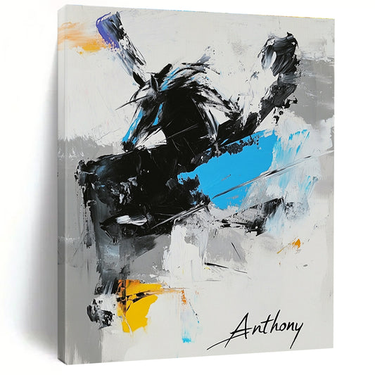 Abstract Black Horse for Equestrian - Themed Home & Bold Art Gallery STSC349