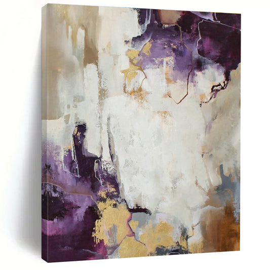 Purple and Gold Abstract Art for Boutique Hotel Suite & Art Deco - Inspired Bar DLZ1016