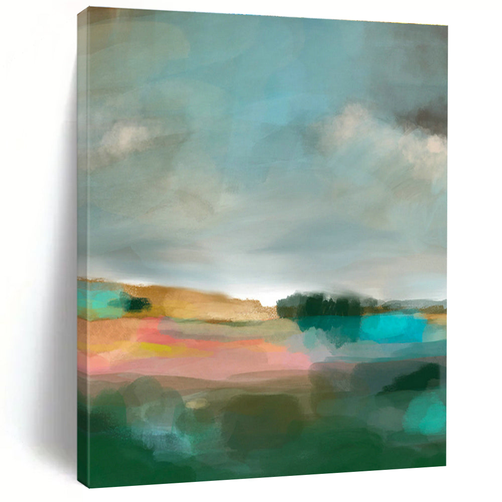 Misty Landscape Abstract Art for Lakeside Villa & Art - Themed Café DLZ0640