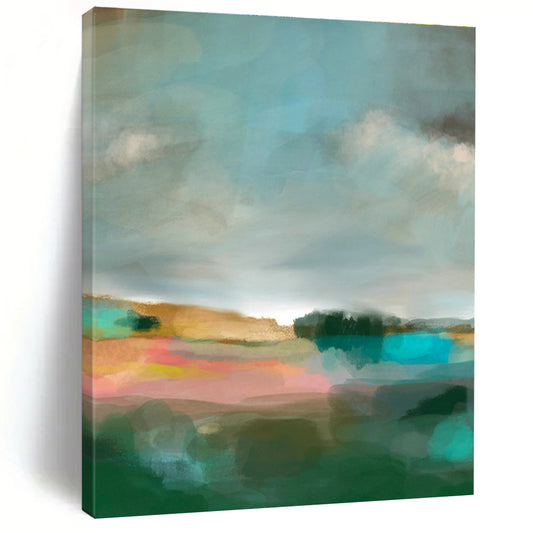 Misty Landscape Abstract Art for Lakeside Villa & Art - Themed Café DLZ0640
