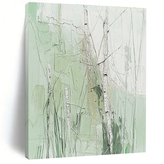 Green Birch Forest Abstract for Nature - Inspired Bedroom & Eco - Friendly Office STSC300