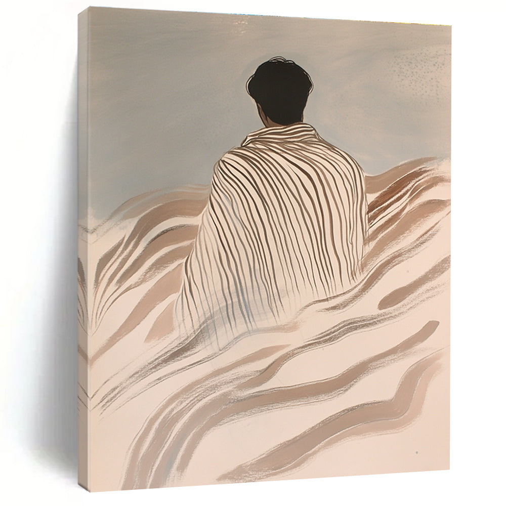 Striped Figure in the Wind Art for Bohemian Home & Wellness Retreat STSC1116