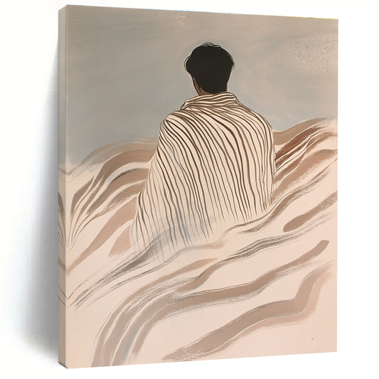 Striped Figure in the Wind Art for Bohemian Home & Wellness Retreat STSC1116