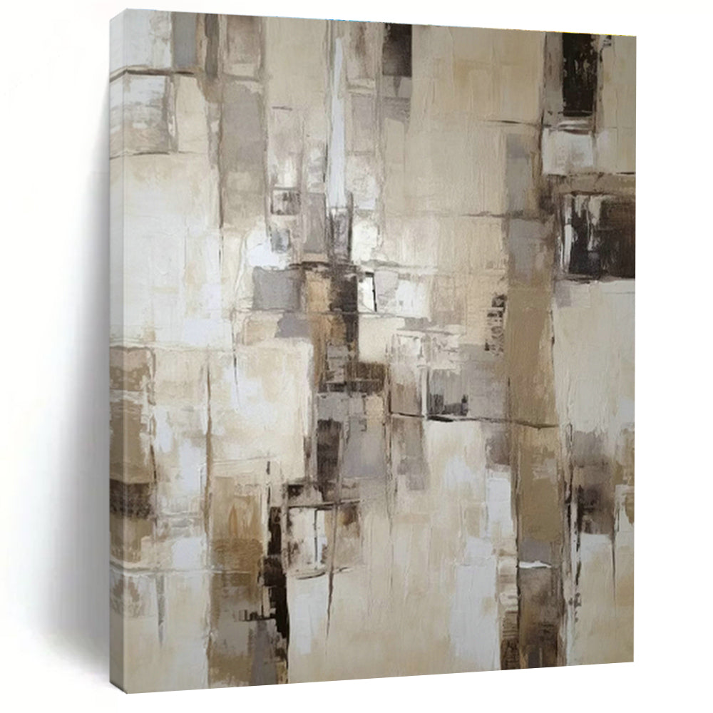 Earth - Toned Geometric Abstract Art for Rustic Dining Room & Art Gallery Corridor DLZ1314